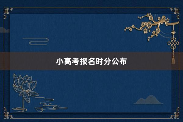 小高考报名时分公布