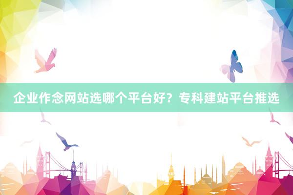 企业作念网站选哪个平台好？专科建站平台推选